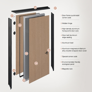 <span class=keywords><strong>Porte</strong></span> intérieure invisible OUNA, minimaliste, écologique, en aluminium nid d'abeille, sans cadre, peinture intérieure, <span class=keywords><strong>porte</strong></span> cachée - Product Image 2