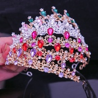 Style coréen diadème de mariée nouvelle robe de mariée couronne strass cristal pour anniversaire cérémonie de passage à l'âge adulte Performance en alliage