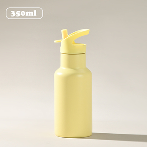 Bouteille d'eau de sport en acier inoxydable à double paroi isolée sous vide, étanche, 350 ml, avec paille pour <span class=keywords><strong>la</strong></span> salle de sport, le <span class=keywords><strong>camping</strong></span>, <span class=keywords><strong>la</strong></span> randonnée - Product Image 1