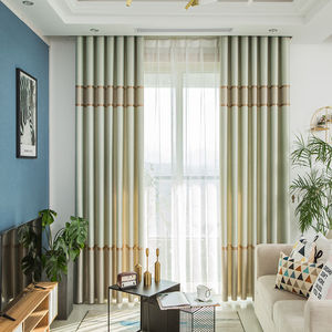 Approvisionnement d'usine en gros, Stock rayé gaufré <span class=keywords><strong>thermique</strong></span> isolé jacquard occultant tissu rideaux de salon - Product Image 3