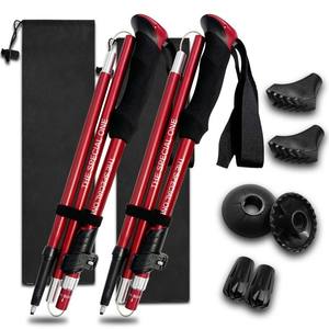 Tongkat Hiking Lipat Teleskopik 3 Bagian dari Aluminium Alloy, Anti-Selip, Panjang Dapat Disesuaikan, untuk Aktivitas Luar Ruangan, Model Fashionable, Grosir - Product Image 3