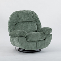 Fauteuil inclinable et pivotant manuel VANBOW Nordic Rocking and Tilt, vert, surdimensionné, avec tissu texturé doux pour le salon