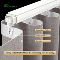 YIJIALE Kit de Riel para Cortina de Ducha y Caravana con Forma de S, Resistente a la Corrosión, con Efecto Ondulado 3D