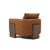 Fauteuil individuel direct usine, confortable et moelleux, avec coussin en éponge, mobilier d'intérieur en bois pour hall de villa