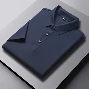 Camisa polo Piqué casual premium com 2 botões, camisa polo clássica de algodão extra macio para golfe, com ajuste regular, para homens