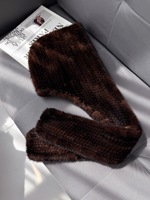 Gorro de Piel de Visón Tejido a Mano de Lujo XZWDSI para Mujer, Cuatro Estaciones, Informal, con Estampado por Transferencia de Calor, para Exteriores, 56-58 cm