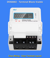 Compteur d'énergie électronique monophasé mural personnalisable, compteur de crédit, boîtier PC ignifuge classe 1.0 HUZI DDS6682