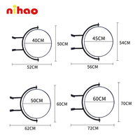 NIHAO Boîte lumineuse ronde rotative à 360° en acrylique, panneau LED double face, enseigne LED double face pour extérieur