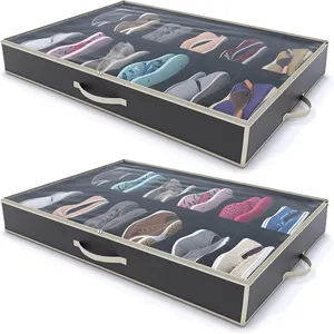 Foldable Shoe Organizer Fits 16 Pairs Of Shoes And 4 Pairs Of Boots Storage Bag With Sturdy Zipper And Handles