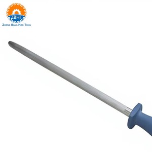 Tige de rodage en acier inoxydable durable avec anneau de suspension, affûteur manuel écologique pour boucherie, abattoir et cuisine - Product Image 6
