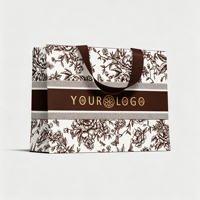 Sac à main élégant en papier recyclé avec poignée ruban intégrée, logo personnalisé, emballage en carton blanc 190-230 g/m²