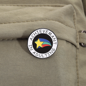 Một nỗ lực đã được thực hiện men Pin cầu vồng Sao huy chương Trâm hài hước thành tích huy hiệu đồ trang sức quà tặng cho bạn bè bán buôn - Product Image 3