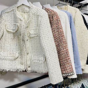 High Quality Used Women's Channel Style <strong>Tweed</strong> <strong>Jacket</strong> Winter Coat Suit Wholesale in Bales - Product Image 5