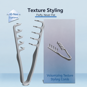 Peigne volumisant pour hommes en plastique ABS, à dents larges courbées, pour rehausser les racines, outil de coiffage texturant, logo personnalisé, vente en gros - Product Image 3