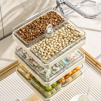 Plateau à fruits rotatif multi-niveaux, organiseur de collations, boîte de rangement pour bonbons, plateau de service pour desserts avec couvercle