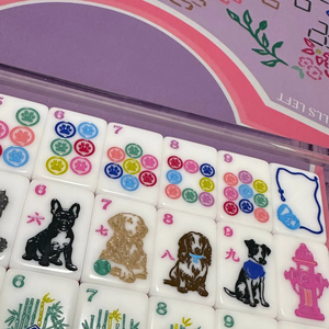 Juego de Mahjong Americano de Plástico con Temática Canina de Lujo, Portátil y Completo, en Stock, Envío Rápido - Product Image 2