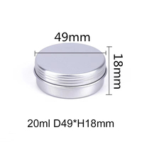 20ml 49*19 20g Argent Aluminium Métal Mini Pot Boîte de Conteneur Pot pour Échantillon Emballage Pot de Peinture