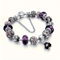 Bracelet de mode pour femmes de haute qualité, multicolores, à gros trous, avec cristaux, bracelets à breloques en cristal