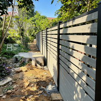 Clôture semi-privée à lattes en WPC, panneau décoratif de jardin en composite bois-plastique pour circulation de l'air et transmission de la lumière