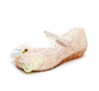 S588 enfants été filles sandales cristal fête chaussures de danse enfants talons plats gelée arc semelle souple chaussures de bonbons