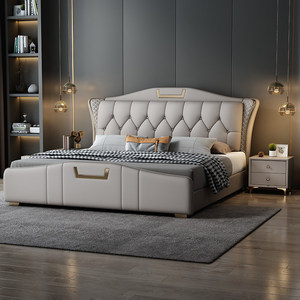 Popolare <span class=keywords><strong>Letto</strong></span> King-size di Lusso con Moderno Telaio in Pelle, Set di Mobili per Camera da <span class=keywords><strong>Letto</strong></span> per <span class=keywords><strong>Letto</strong></span> <span class=keywords><strong>Matrimoniale</strong></span> King-size - Product Image 3