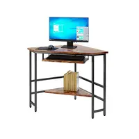 Vekin Meja Laptop PC Meja Kecil untuk Rumah Kantor, Sudut Segitiga Meja Komputer dengan Keyboard Tray