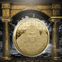 Pièces de monnaie et médailles commémoratives en métal plaqué or sur le thème des pyramides grecques antiques et du dieu soleil égyptien, avec motifs animaliers
