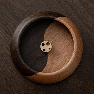 Porte-encens Tai Chi en bois de noyer, bois massif, fait à la main, pour cérémonie du thé, usage domestique, brûleur d'encens en bois de santal, style rétro - Product Image 2