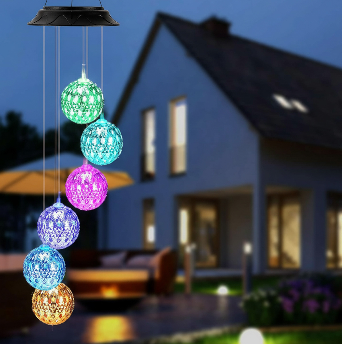 LED Small Moroccan Ball Outdoor Solar Garden Lights Waterproof Color Changing Landscape Pathway Decor Lamp