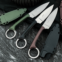 Couteau de survie multifonctionnel CS BIRD&GAME DIY à lame droite EDC en acier 5Cr13Mov haute dureté, manche intégral en fibre de nylon pour le camping