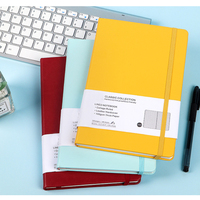 Carnet de notes/agenda A5 à couverture rigide personnalisée avec élastique, papier épais premium, quadrillé à pois, 2025-2026