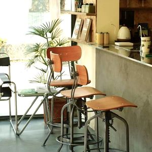 Silla giratoria de Metal para Bar, Taburetes de Bar Retro, industrial, club toledo - Product Image 3