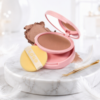 Palette de highlighter individuelle en gros, marque privée, maquillage végétalien, crème compacte scintillante, highlighter visage waterproof, format pressé