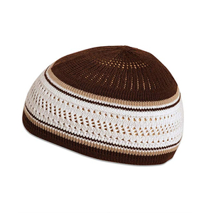 Vente en gros, bonnet musulman élastique, chapeau, kufi, tête de mort, bonnet avec motifs de couleurs personnalisées, bonnet à rayures - Product Image 1