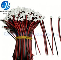 كابل توصيل مخصص بموصل JST PH 2.0 مم ثنائي السن، أحمر وأسود 22AWG، مكشكش مسبقًا لشرائط LED والأجهزة والإلكترونيات