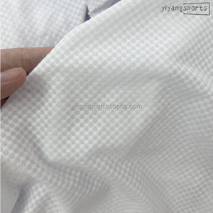 เสื้อกีฬาตาข่ายพิมพ์ลายตามสั่ง เสื้อเจอร์ซีย์ปั่นจักรยาน 110GSM คุณภาพสูง ผ้าแจ็คการ์ดโพลีเอสเตอร์ 100% สีขาว - Product Image 2