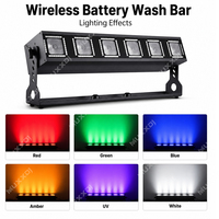 Projecteur de scène sans fil DMX Muxxdj 6x18W RGBWA UV pour DJ et mariages, équipement d'éclairage de scène à batterie avec anneau halo et projecteur LED sans fil
