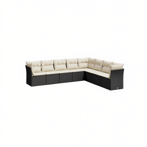 Modular Garden Sofa Set <b>Black</b> Steel <b>Frame</b> Elegant Outdoor Furniture 10+ Seating Capacity - Product Image 1