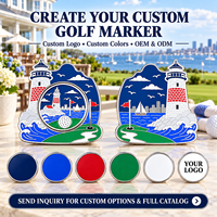 Marqueur de balle de golf magnétique en émail en gros avec forme personnalisée pour accessoires de golf et ventes en magasin professionnel