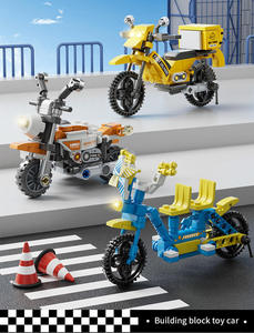 <b>Plastic</b> Building <b>Blocks</b> Educational Assembly Toy Transportation Vehicles for Boys (Tricycle Bicycle Electric Car) - Product Image 6