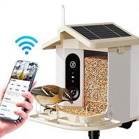 Mangeoire à oiseaux intelligente alimentée par l'IA avec caméra HD 4K, solaire sans fil, pour extérieur, avec identification automatique des espèces et détection de nourriture, pour jardin