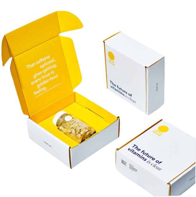 Factory Custom High Quality Eco-friendly Orange Modern Luxury Medicine Vitamin Corrugated Folders with Tray Recycled Materials