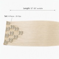 Extensions de cheveux à clipser en cheveux naturels Remy, trame fine sans couture avec clips pour femmes, usage quotidien, style salon de beauté.