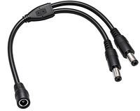 Kabel Pemisah Catu Daya DC 1 Betina ke 2 Jantan 5.5mm X 2.1mm untuk Kamera Keamanan CCTV, Lampu Strip LED