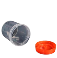 Juego de vasos de muestras médicas desechables-Recipientes de recolección de orina/heces/esputo con tapa abatible/tapón de rosca (40ml/60ml)