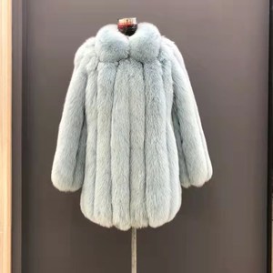 <span class=keywords><strong>Cappotto</strong></span> in Vera Pelliccia di Volpe All'Ingrosso, Lussuoso <span class=keywords><strong>Cappotto</strong></span> Invernale a Righe Verticali per Donna - Product Image 5