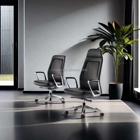 Chaise de bureau ergonomique pivotante de direction avec appui-tête, en cuir et aluminium, design traditionnel, réglable, pour salon et hôtel