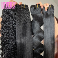 Extensions de cheveux humains vierges lisses Yaki, cheveux vietnamiens, double trame, cuticules alignées, extensions de cheveux humains lisses crépus