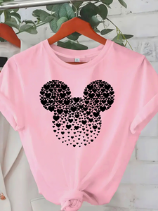 Nueva Camiseta de Verano para Mujer con Estampado Abstracto de Ratón, Transpirable, Antipilling, Compresión, Logotipo EL Brillante, Manga Corta, Cuello Redondo - Product Image 4