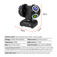 Projecteur LED mobile 4-en-1 RGBW 150W pour discothèque, faisceau laser, boule magique de scène, haute puissance 90-240V, équipement d'éclairage de scène